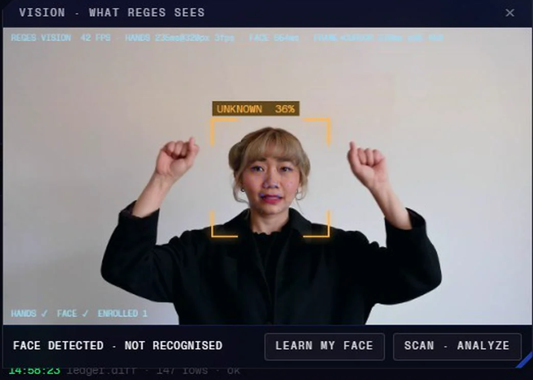 Reges vision marking a person it has not met as UNKNOWN